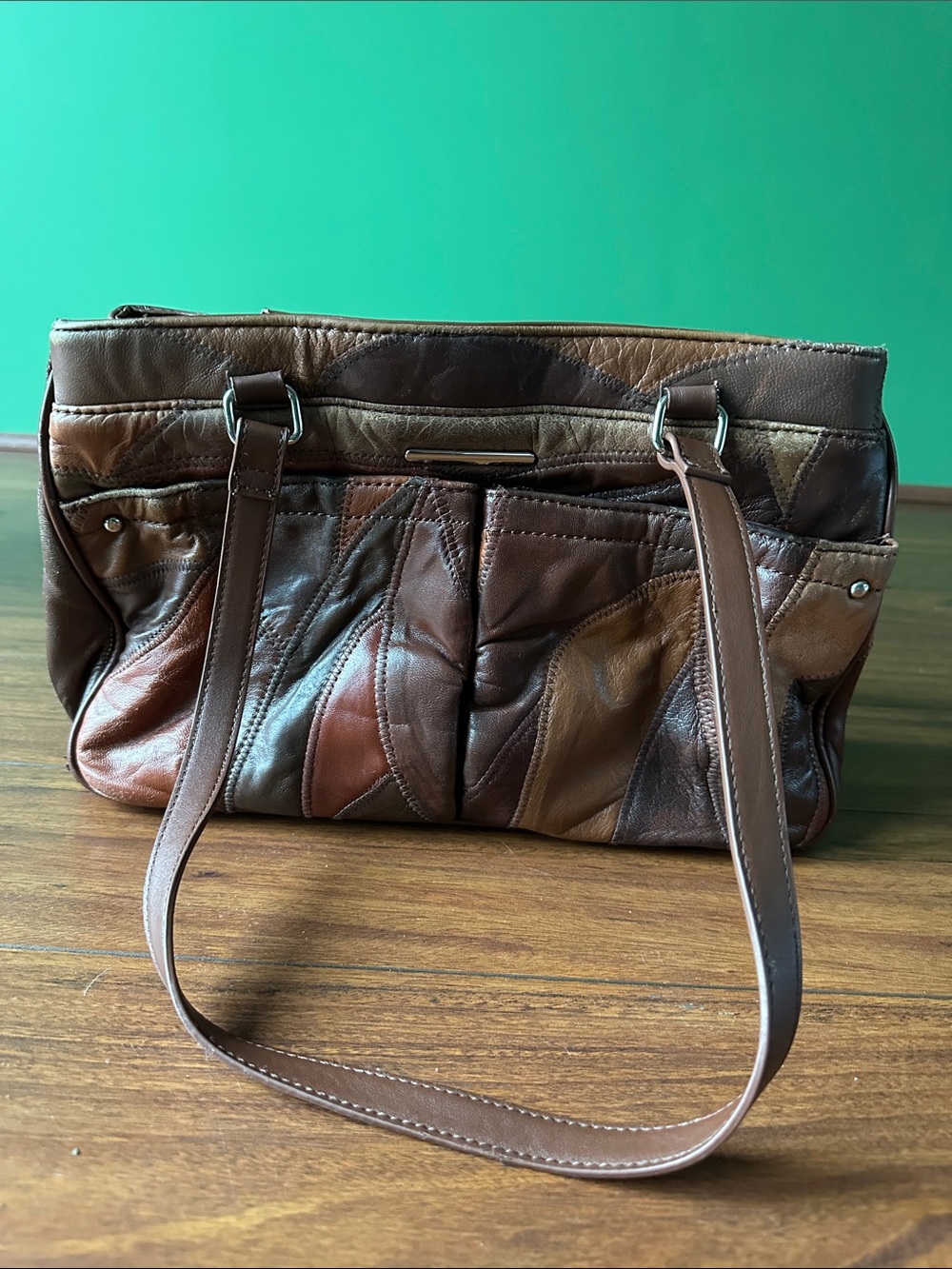 🟤🟤Vintage Patchwork Leather Shoulder Bag - Brown Multi🟤🟤